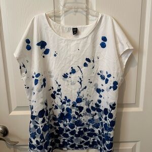 Floral Print Cap Sleeve Blouse